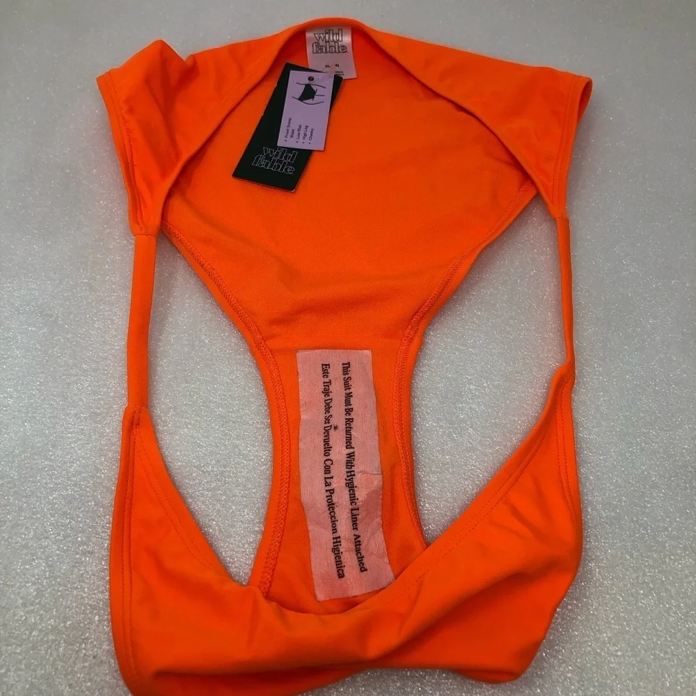 NWT Wild Fable Bikini Neon Orange Two Piece Size XL Bottom D/DD Top